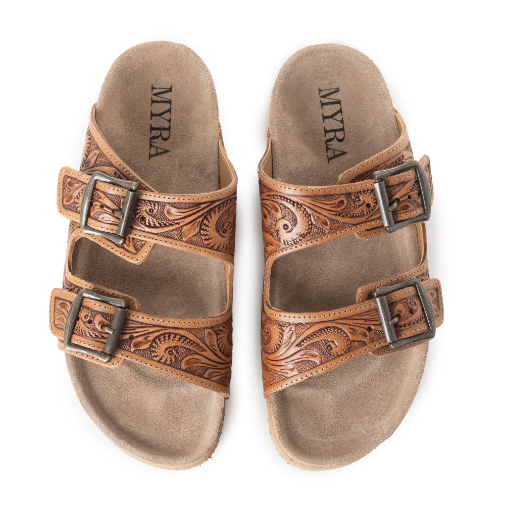 Footo Western Hand-Tooled Sandals - MyraUSA
