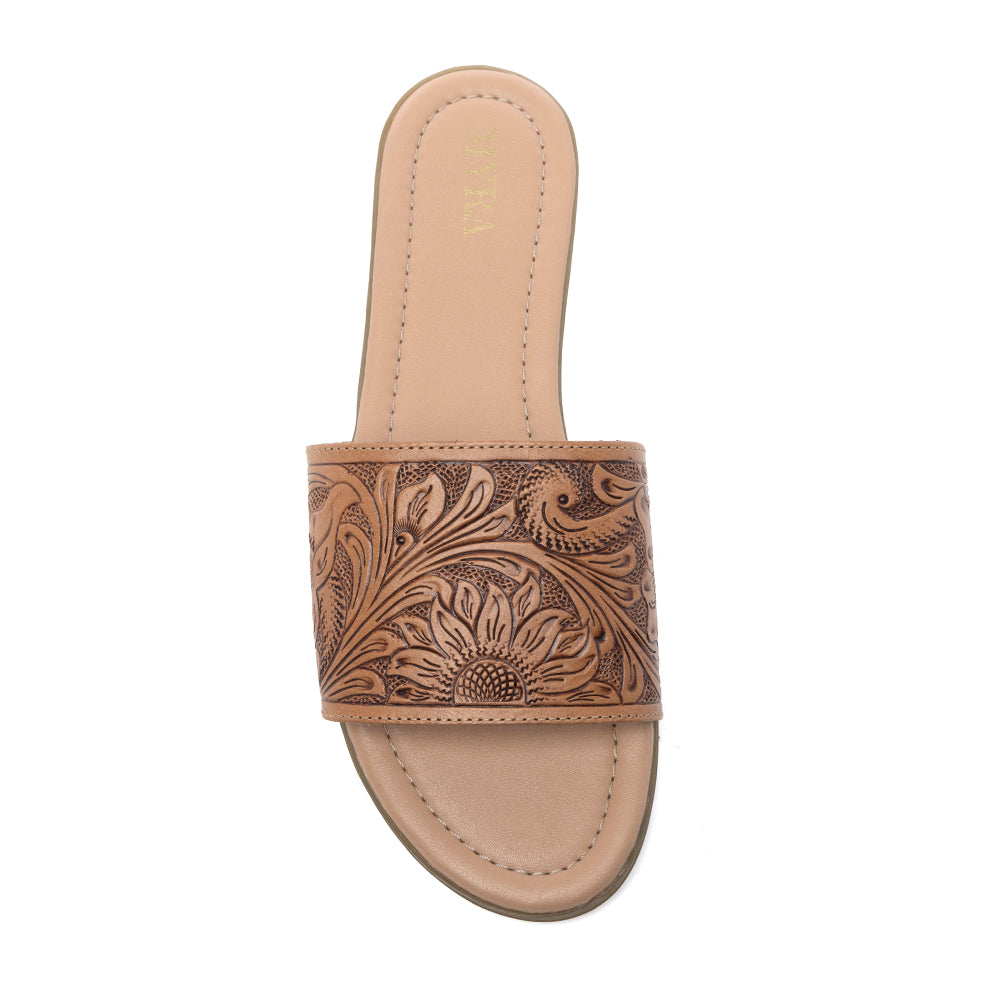 Coppu Western Hand-Tooled Sandals - Myra USA