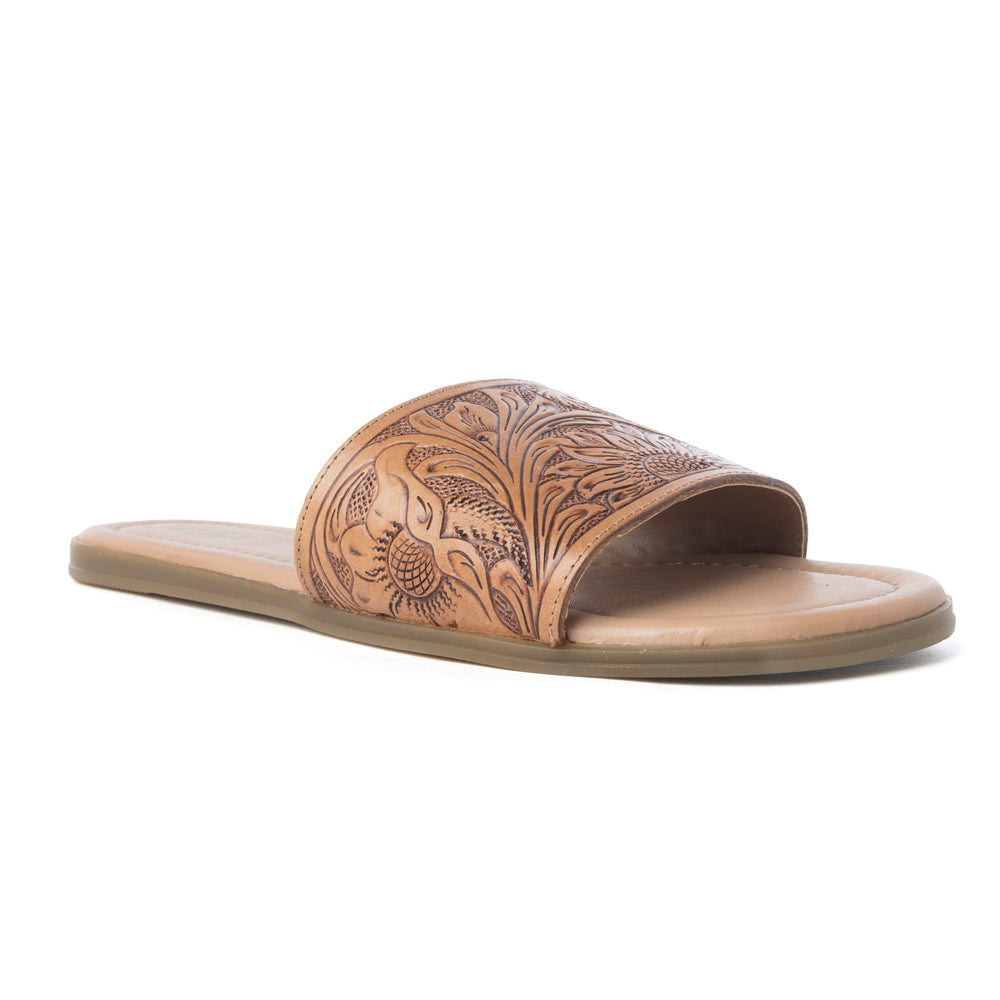 Coppu Western Hand-Tooled Sandals - Myra USA
