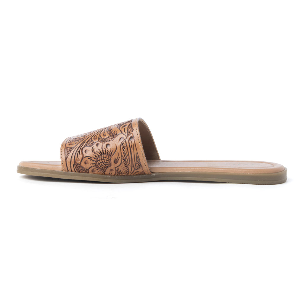 Coppu Western Hand-Tooled Sandals - Myra USA
