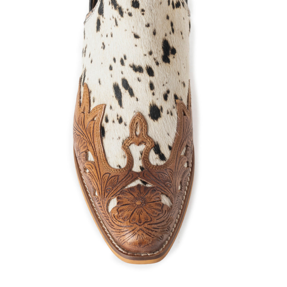 West Street Western Hand-Tooled Booties - MyraUSA