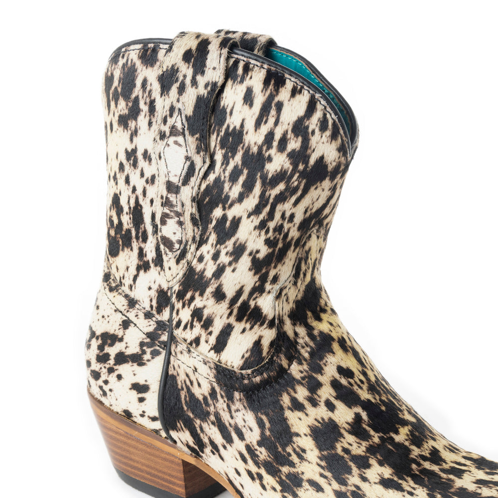 Cow Bow Western Hairon Leather Booties - MyraUSA