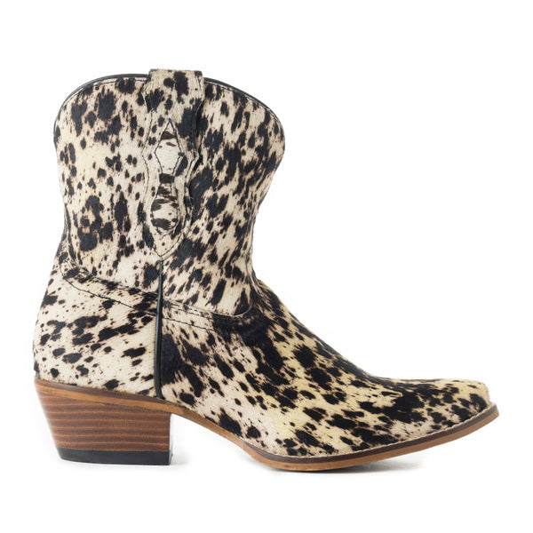 Cow Bow Western Hairon Leather Booties - MyraUSA