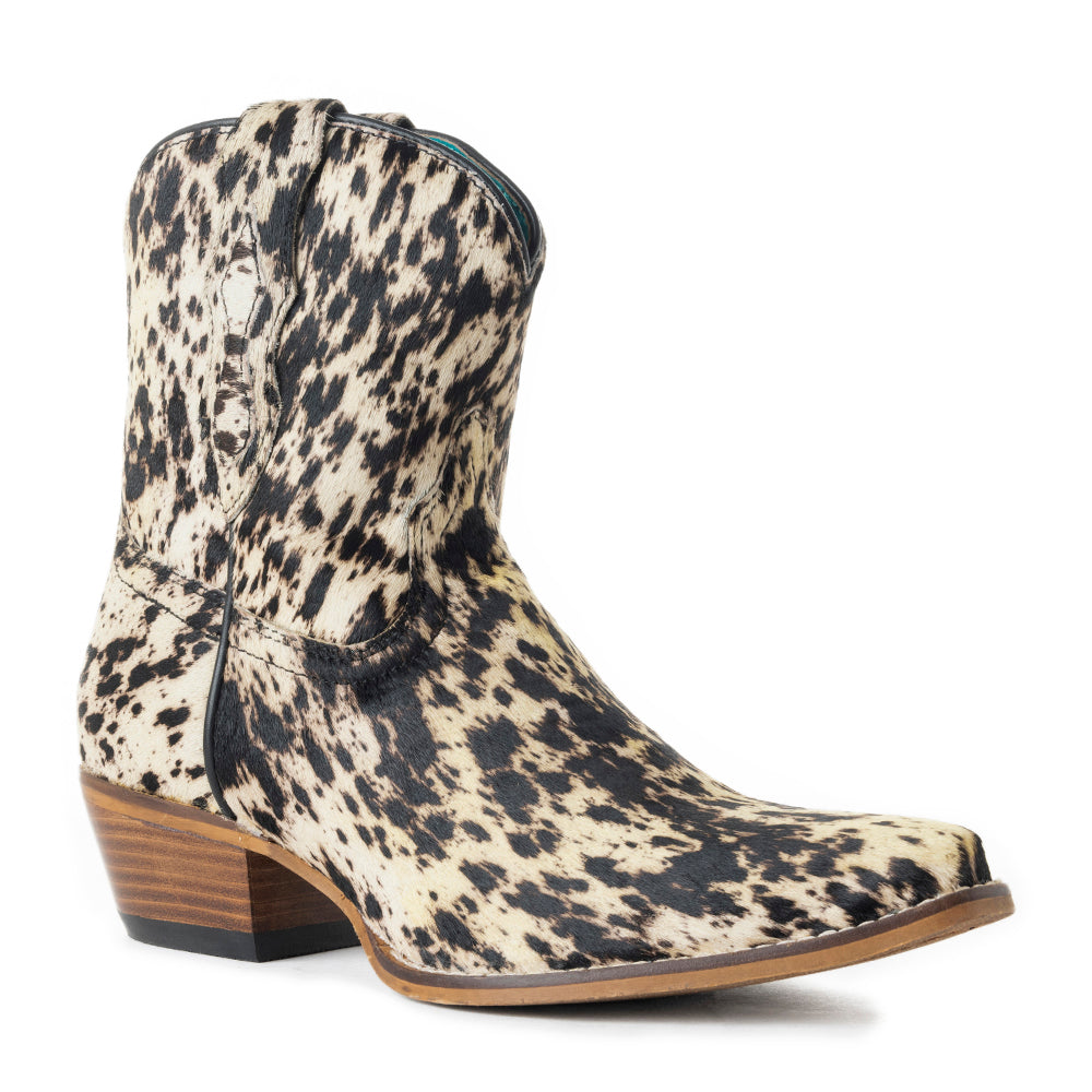 Cow Bow Western Hairon Leather Booties - MyraUSA