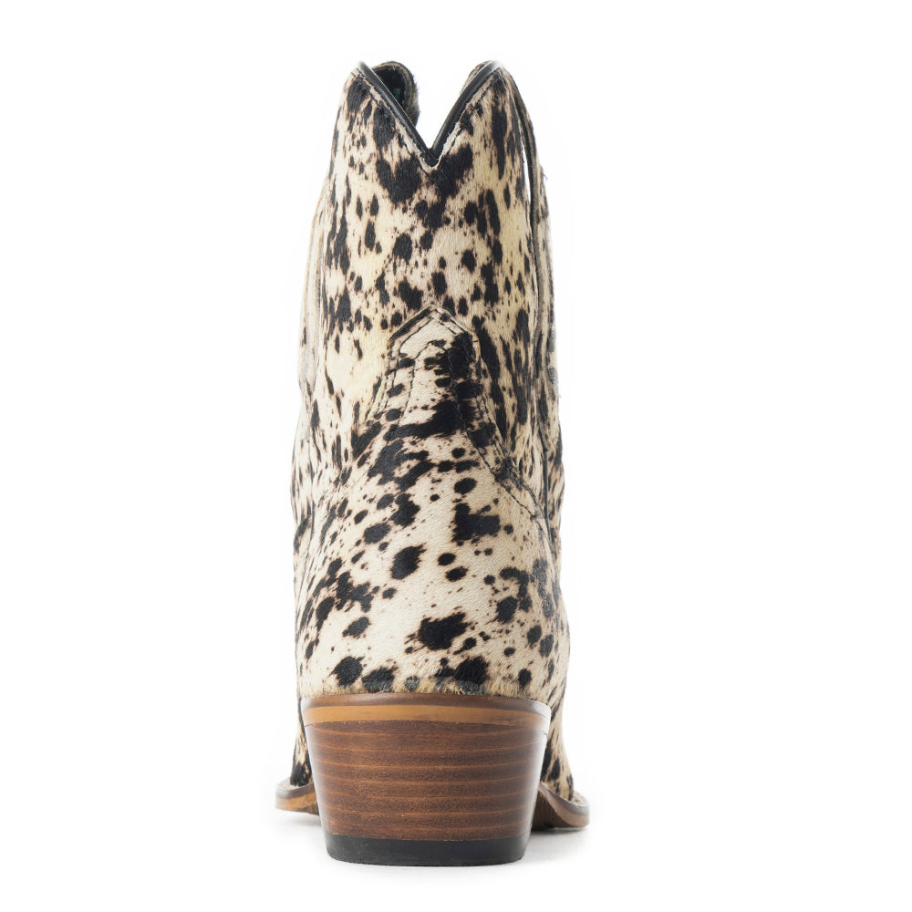 Cow Bow Western Hairon Leather Booties - MyraUSA