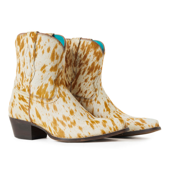 Cowdie Western Hairon Leather Booties - MyraUSA