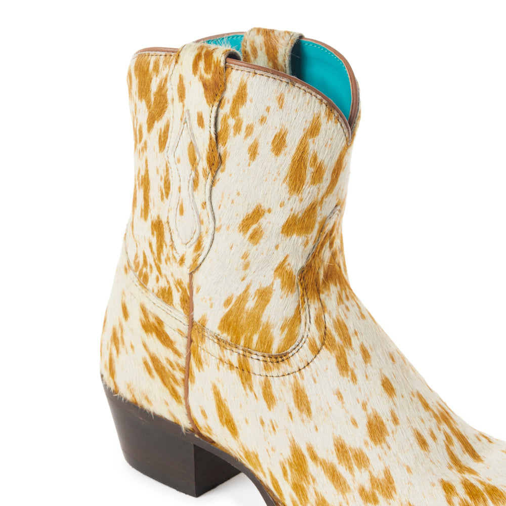 Cowdie Western Hairon Leather Booties - MyraUSA
