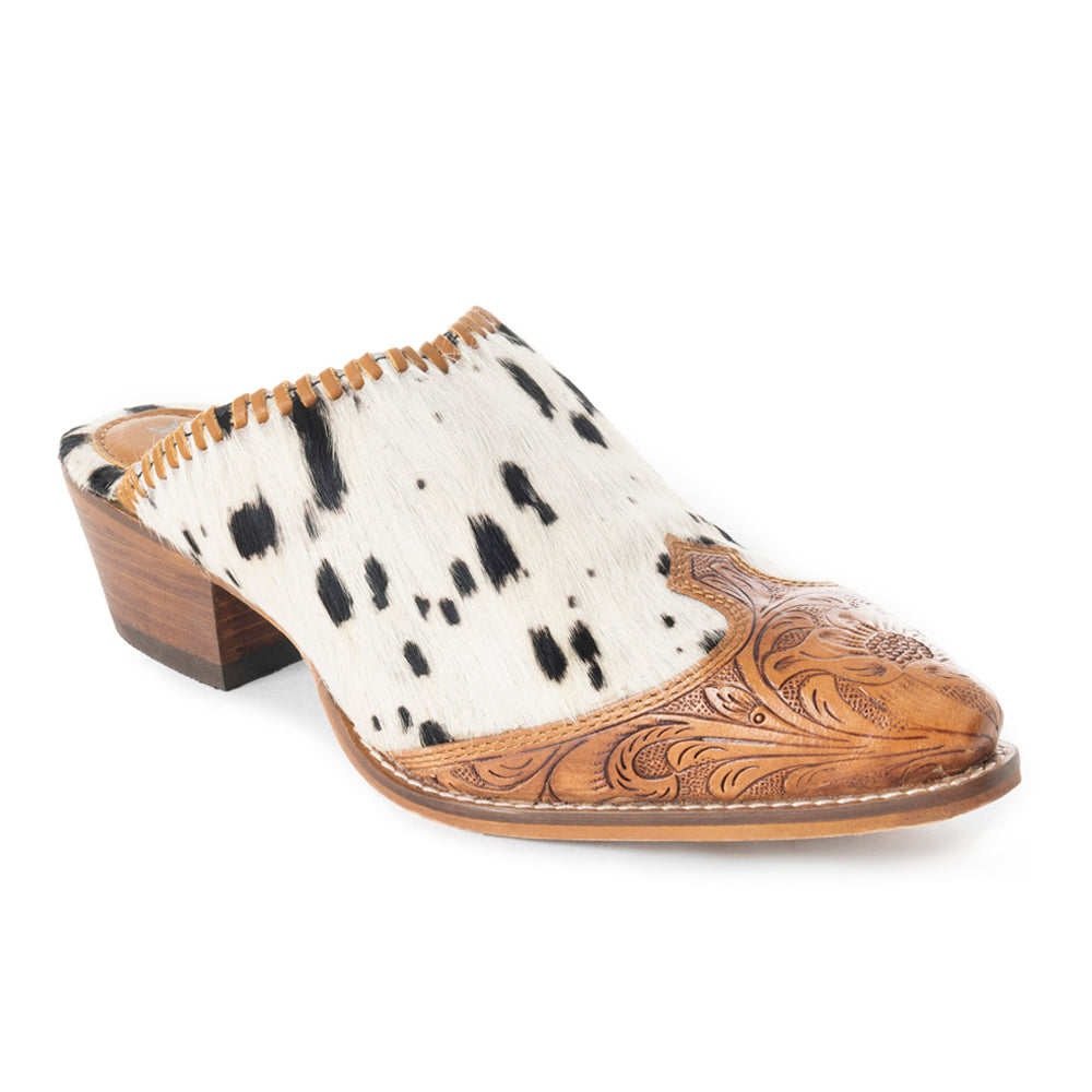Heely Western Hand-Tooled Mules - MyraUSA