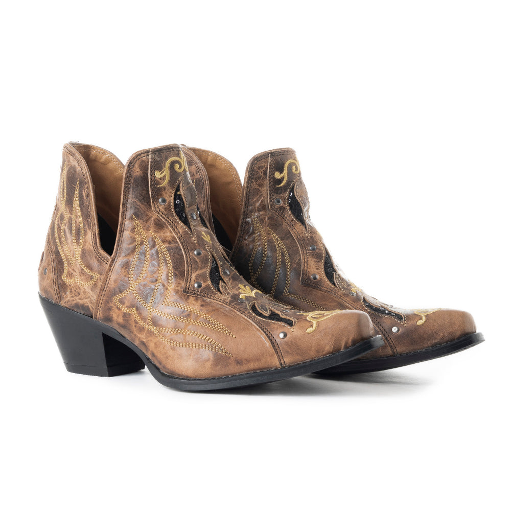 Tentor Western Leather Booties - MyraUSA