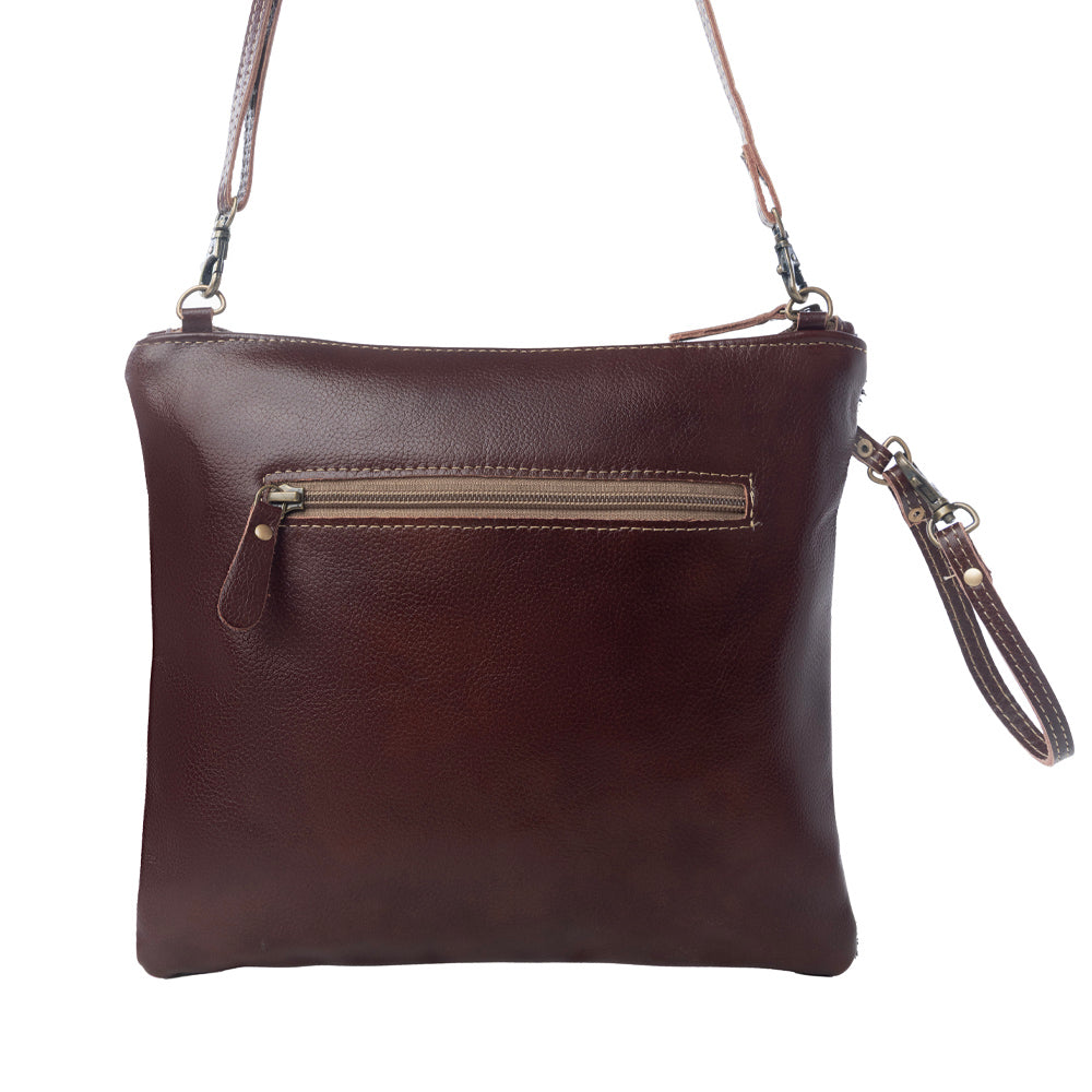 Rosalinda Cross Stitched Leather & Hairon Bag - Myra USA