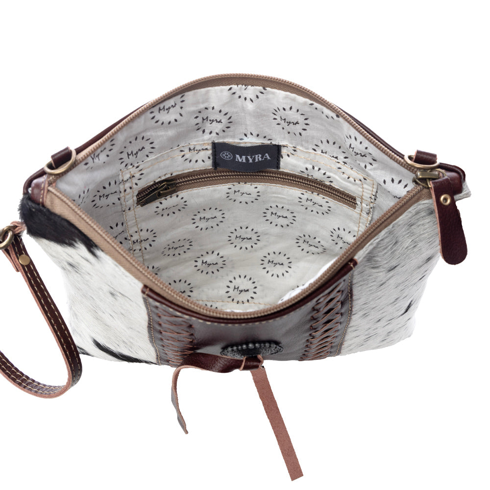 Rosalinda Cross Stitched Leather & Hairon Bag - Myra USA