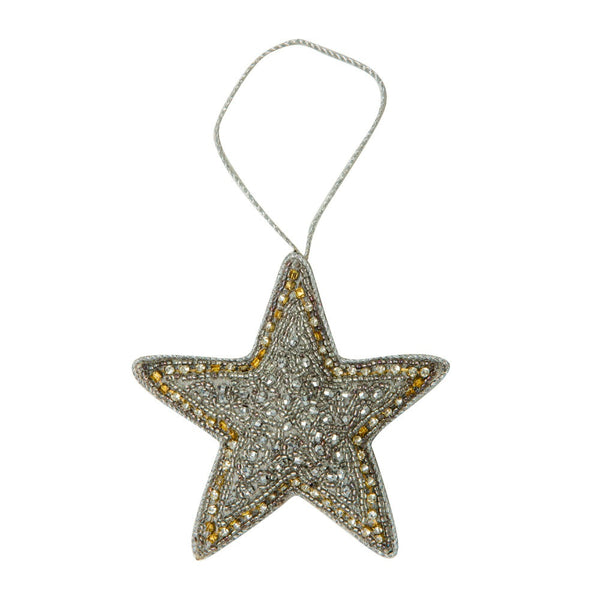 Glistening Silver Star Ornament