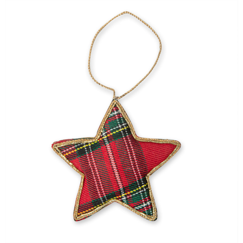 Plaid Cheer Star Ornament - Myra USA