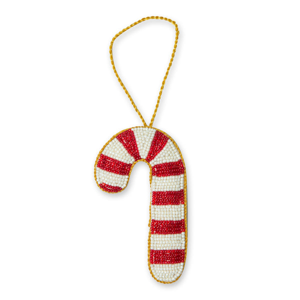 Candy Cane Beaded Ornament