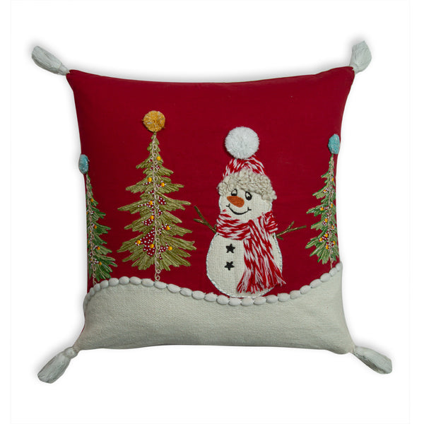 Snowman Wonder Holiday Pillow