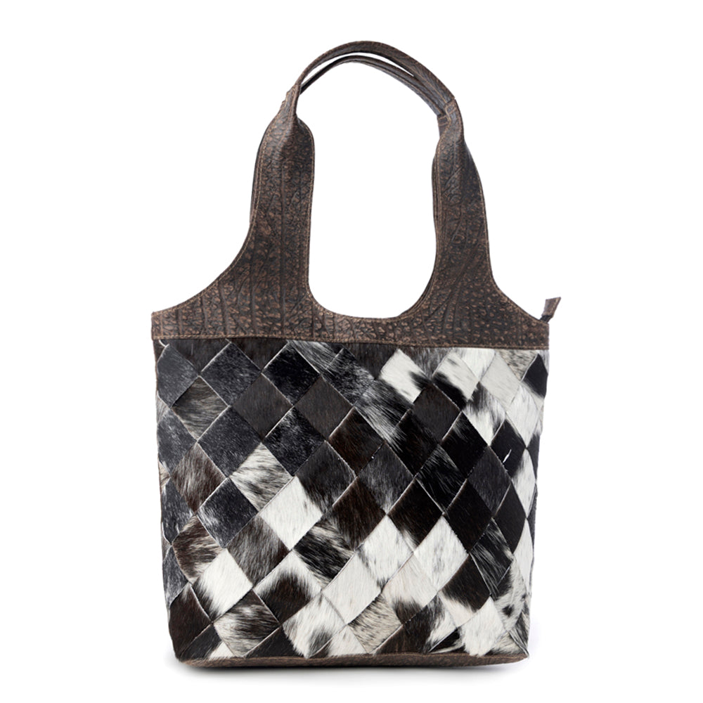 Pecos Wind Weave Pattern Leather & Hairon Bag