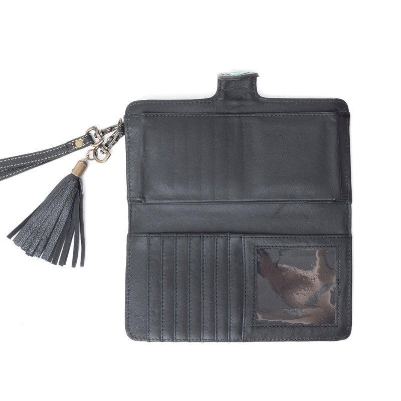 Western Swing Hand-Tooled Wristlet Wallet