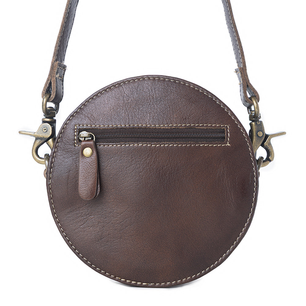 Magnolia Lane Hand-Tooled Round Bag - Myra USA