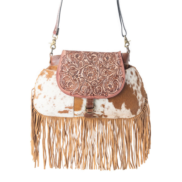 Classic Country Fringed Hand-Tooled Bag - Myra USA