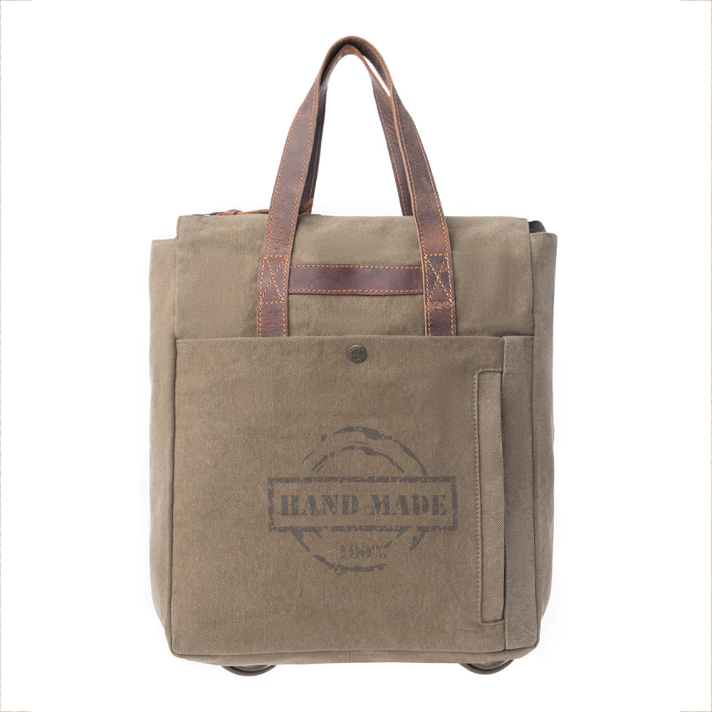 Yesteryear Canvas & Leather Backpack Bag - Myra USA