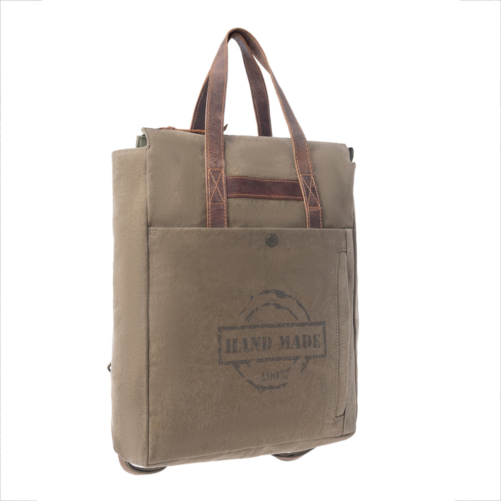 Yesteryear Canvas & Leather Backpack Bag - Myra USA