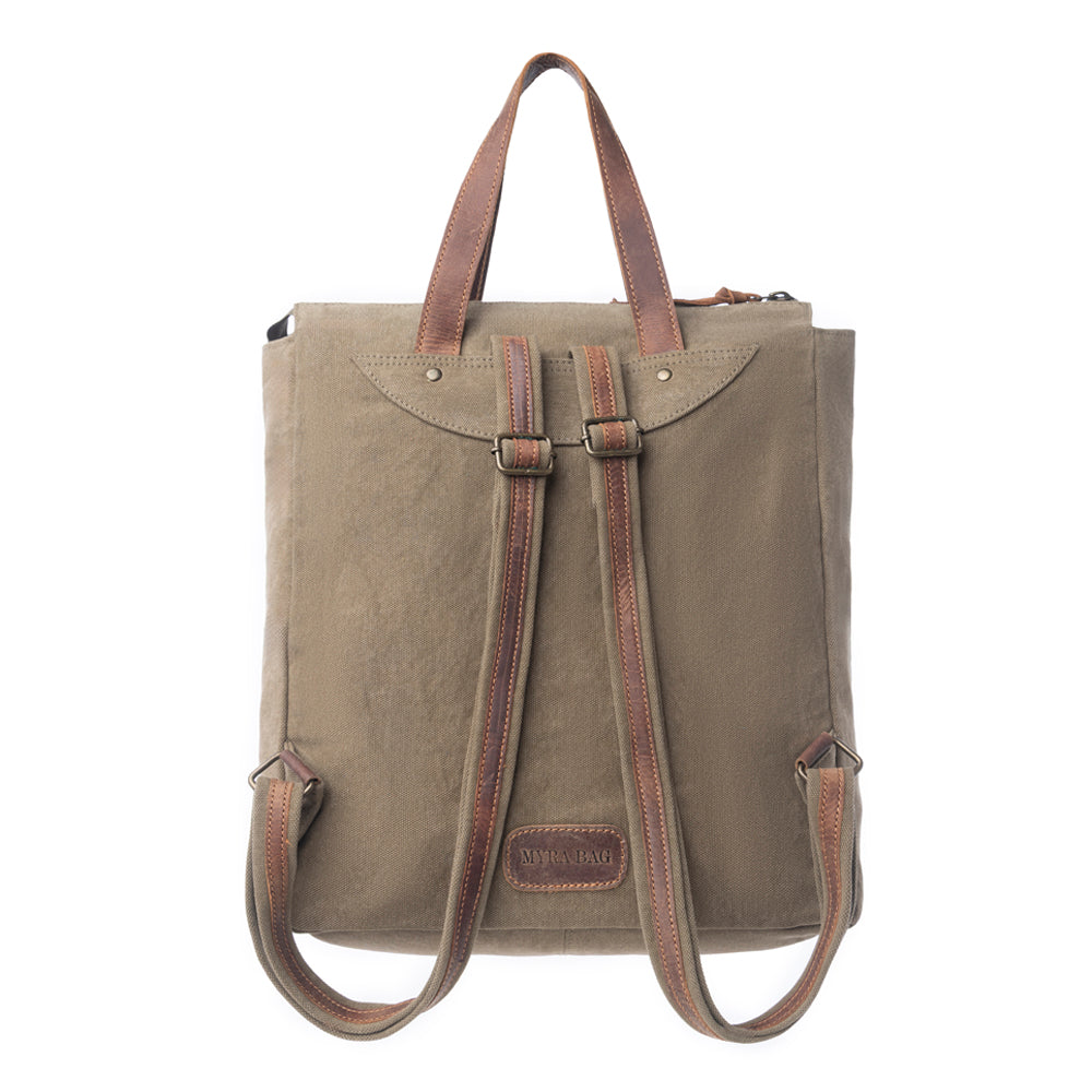 Yesteryear Canvas & Leather Backpack Bag - Myra USA