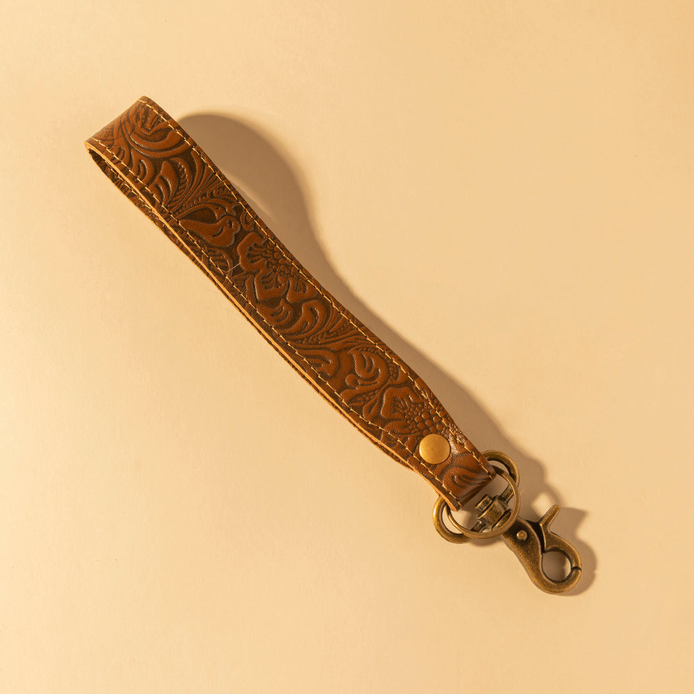Classic Country Hand-Tooled Key Fob