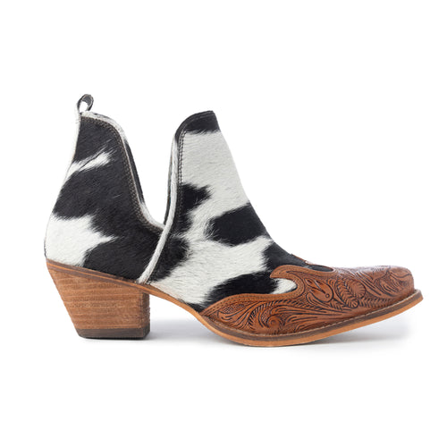 Frisco Blossom Hair-on Hide & Hand-tooled Boots - Myra USA