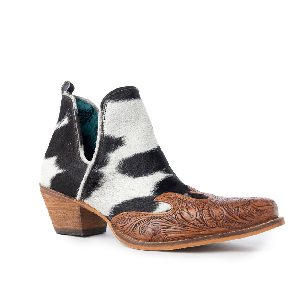 Frisco Blossom Hair-on Hide & Hand-tooled Boots - Myra USA