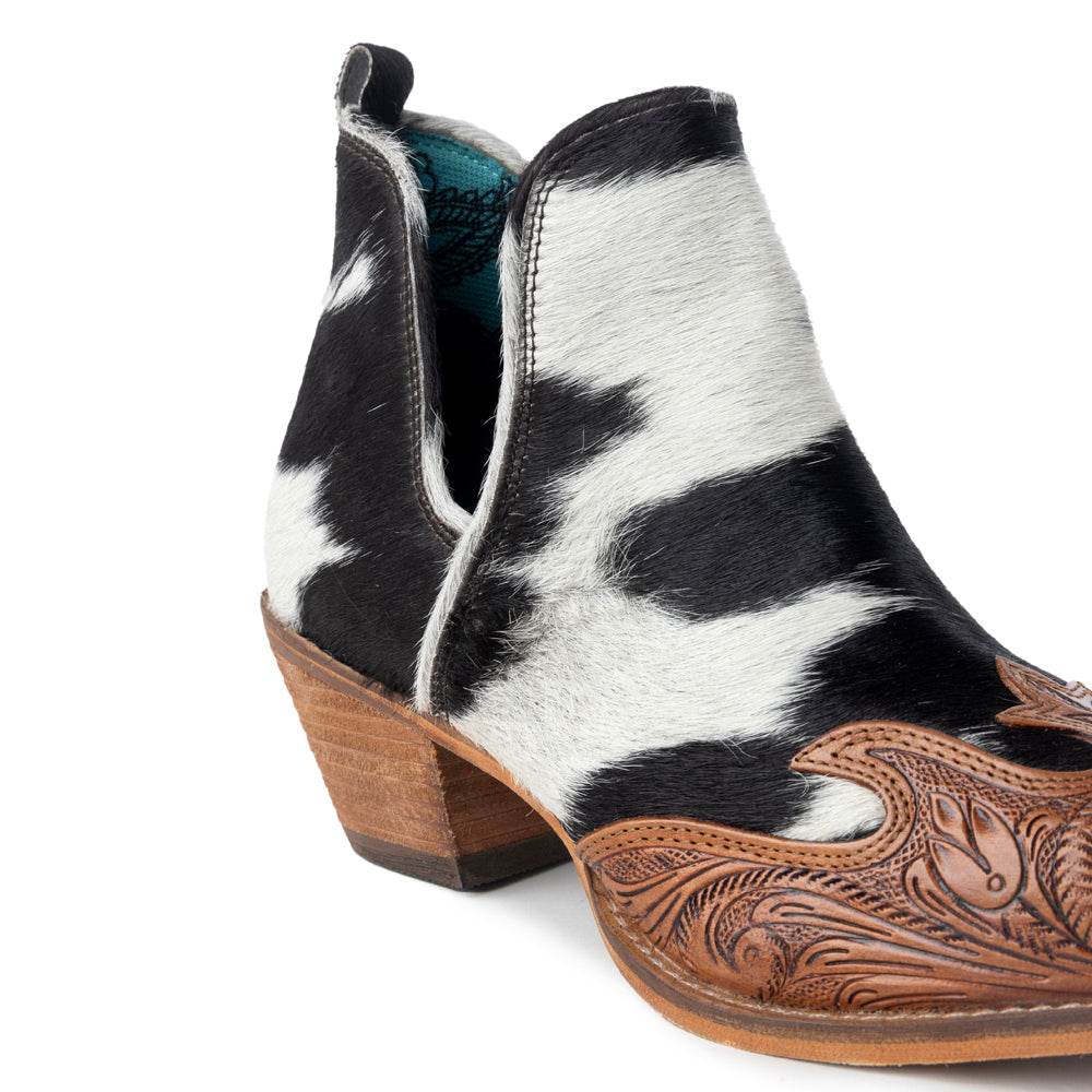 Frisco Blossom Hair-on Hide & Hand-tooled Boots - Myra USA