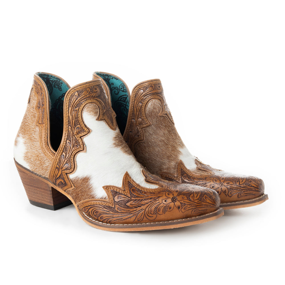 Frisco Falls Hair-on Hide & Hand-tooled Boots - Myra USA