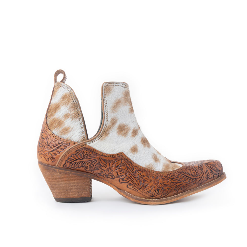 Frisco Hacienda Hair-on Hide & Hand-tooled Boots - Myra USA