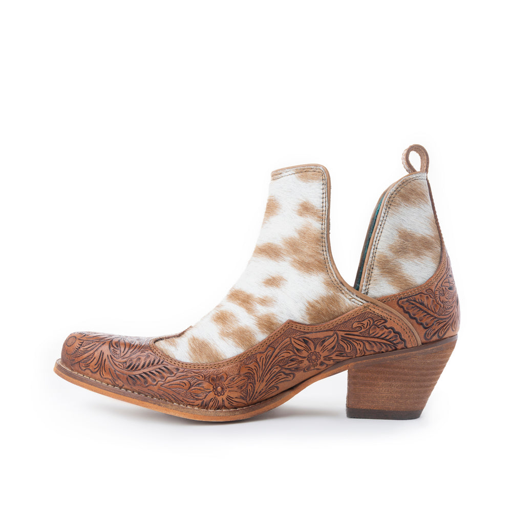 Frisco Hacienda Hair-on Hide & Hand-tooled Boots - Myra USA