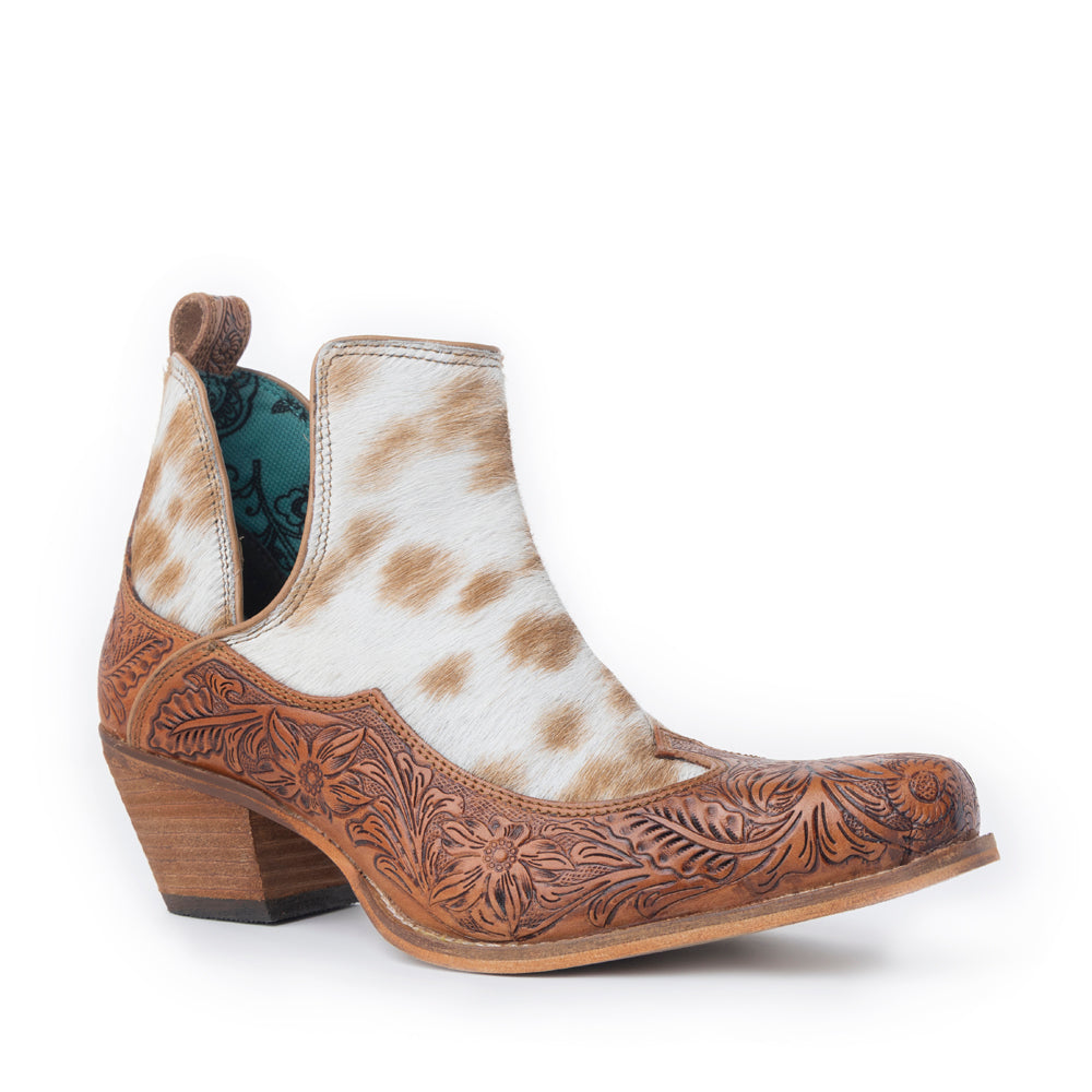Frisco Hacienda Hair-on Hide & Hand-tooled Boots - Myra USA