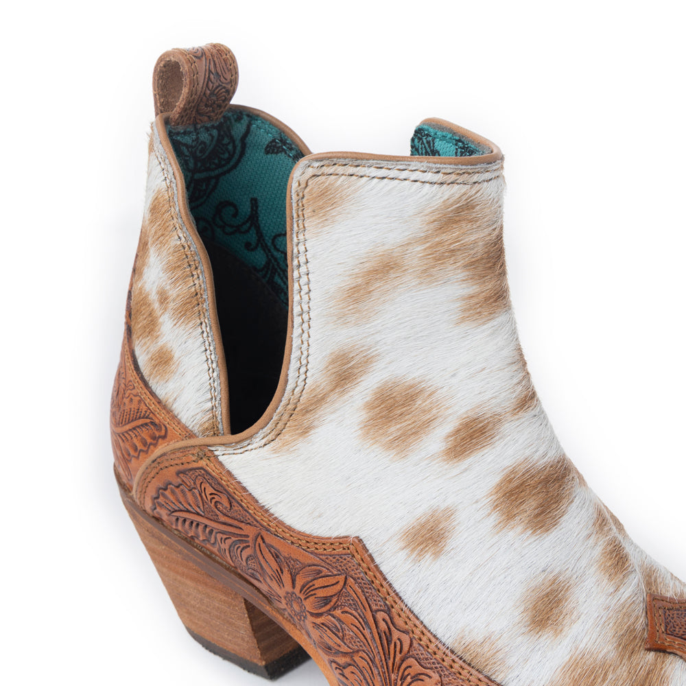Frisco Hacienda Hair-on Hide & Hand-tooled Boots - Myra USA