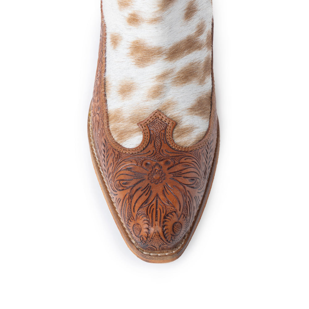 Frisco Hacienda Hair-on Hide & Hand-tooled Boots - Myra USA
