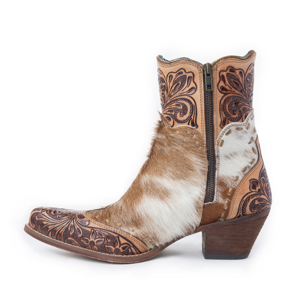 Winchester Hair-on Hide & Hand-tooled Boots - Myra USA