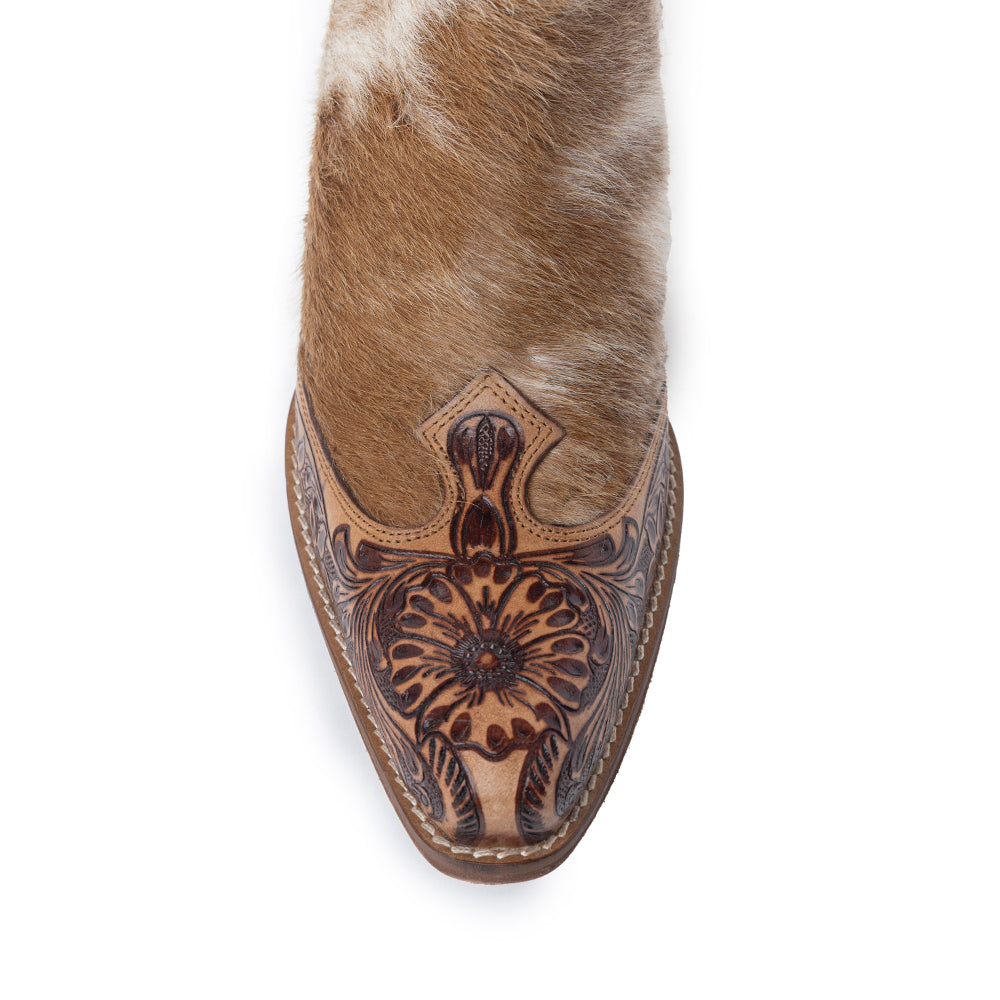 Winchester Hair-on Hide & Hand-tooled Boots - Myra USA