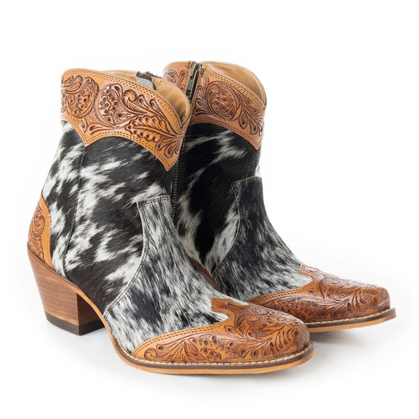 Silverado Hair-on Hide & Hand-tooled Boots - Myra USA
