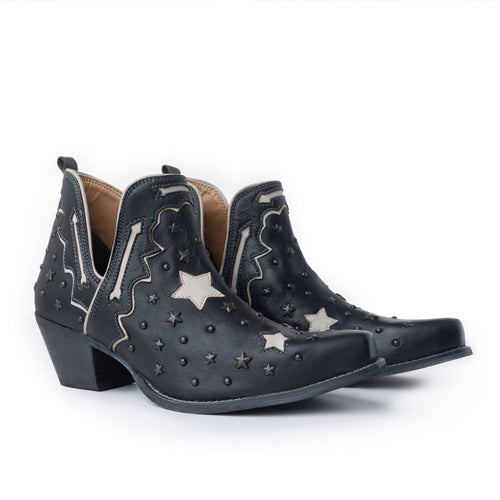 Myra Lone Star Sky Leather Rodeo Boots - Spilt-Top Handstitched Western Boots with Stud Detail for Rodeo Elegance - Myra USA