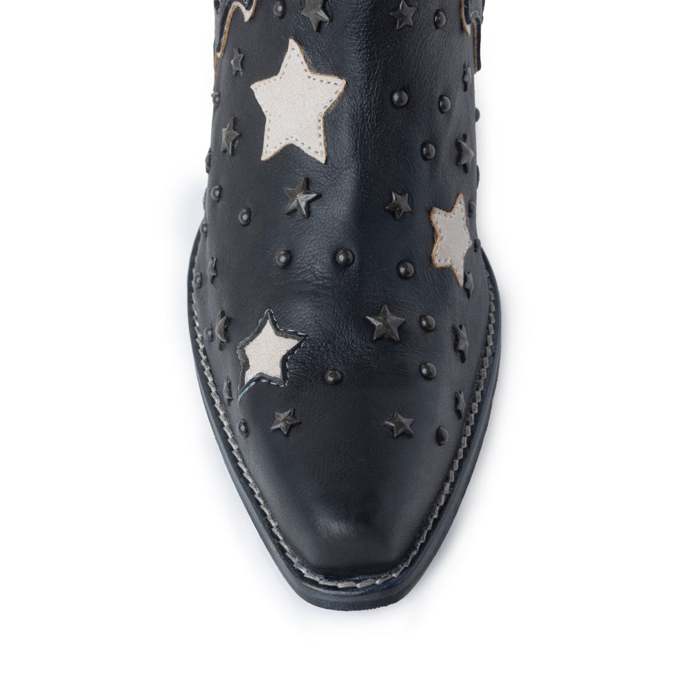 Myra Lone Star Sky Leather Rodeo Boots - Spilt-Top Handstitched Western Boots with Stud Detail for Rodeo Elegance - Myra USA