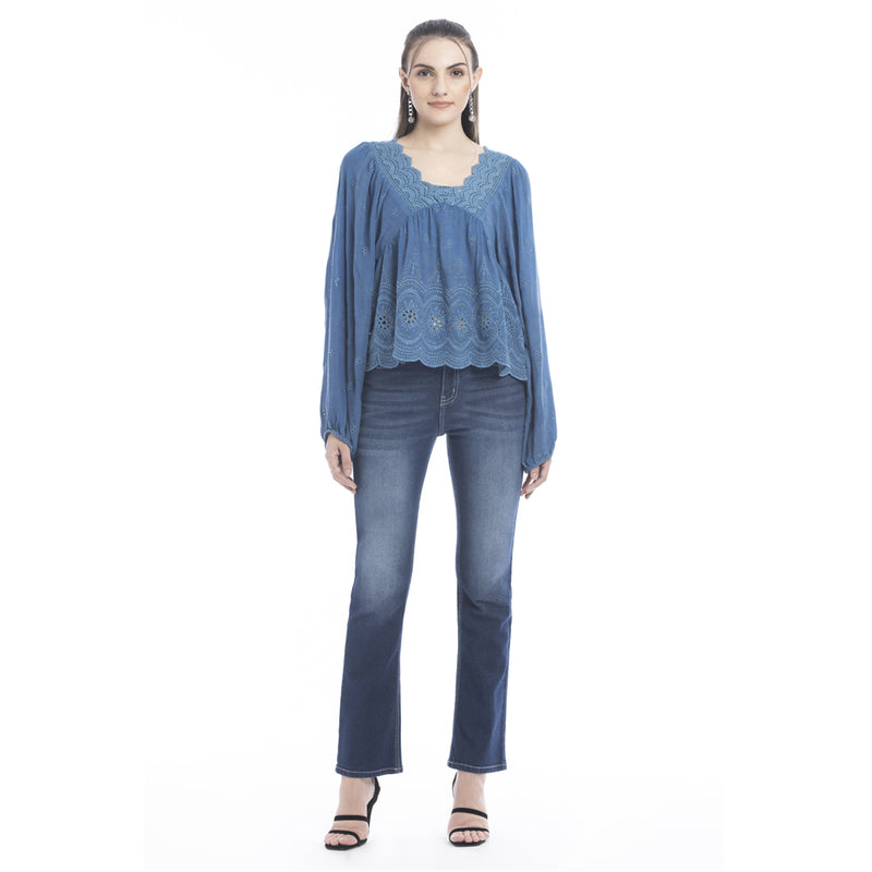 Julia Lace Accent Free Flow Top