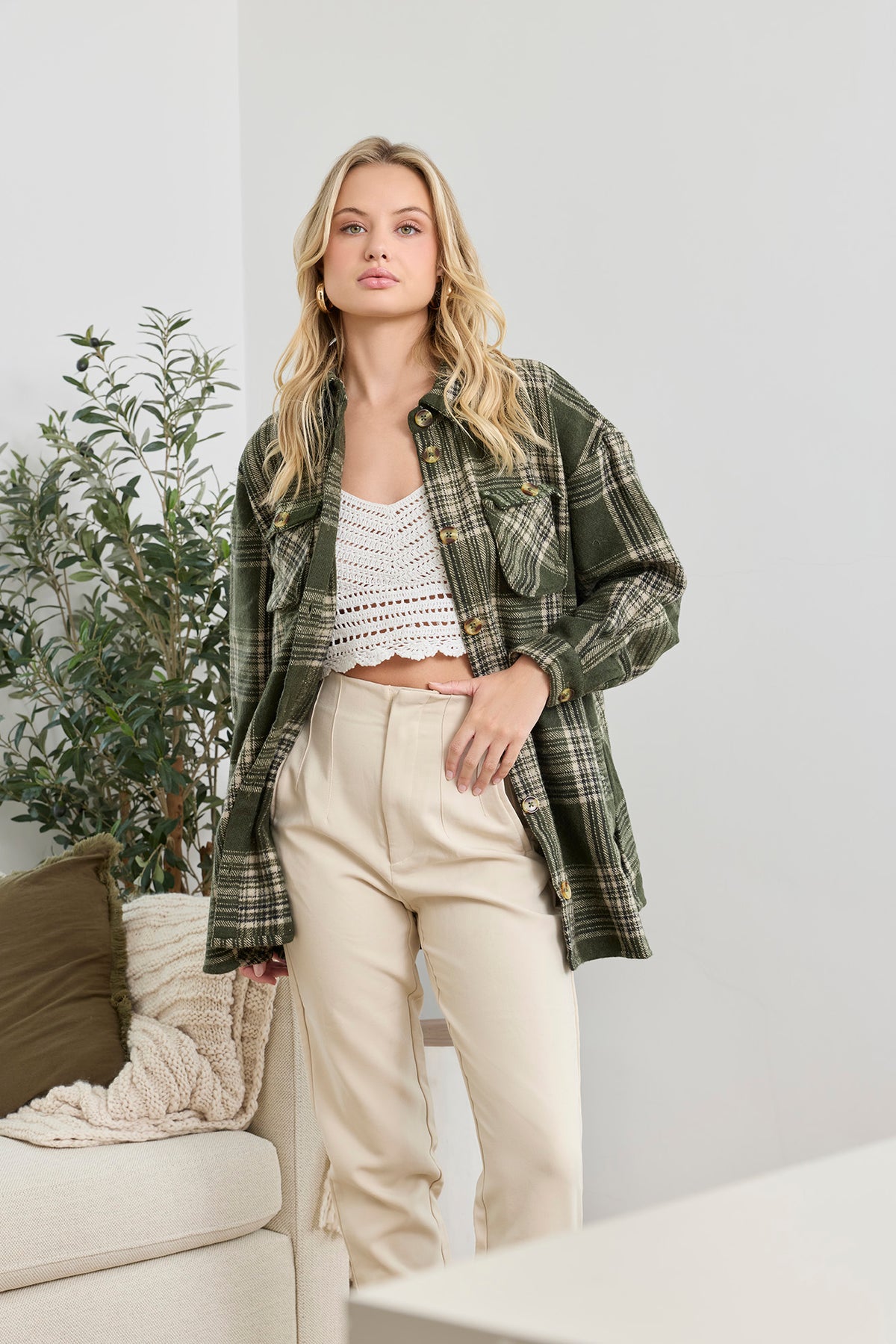 Dawn Plaid Pattern Shirt - Myra USA