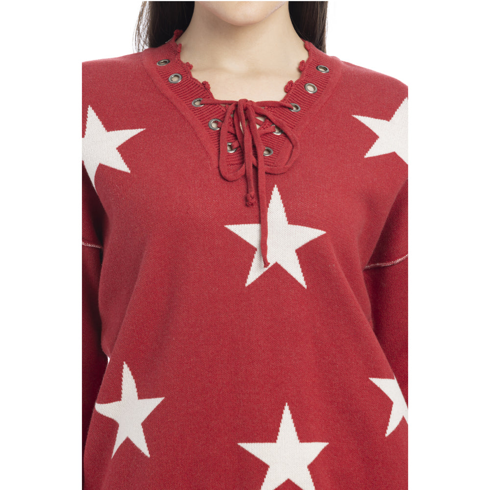 Paige Stars Frilled Hem Sweater - Myra USA