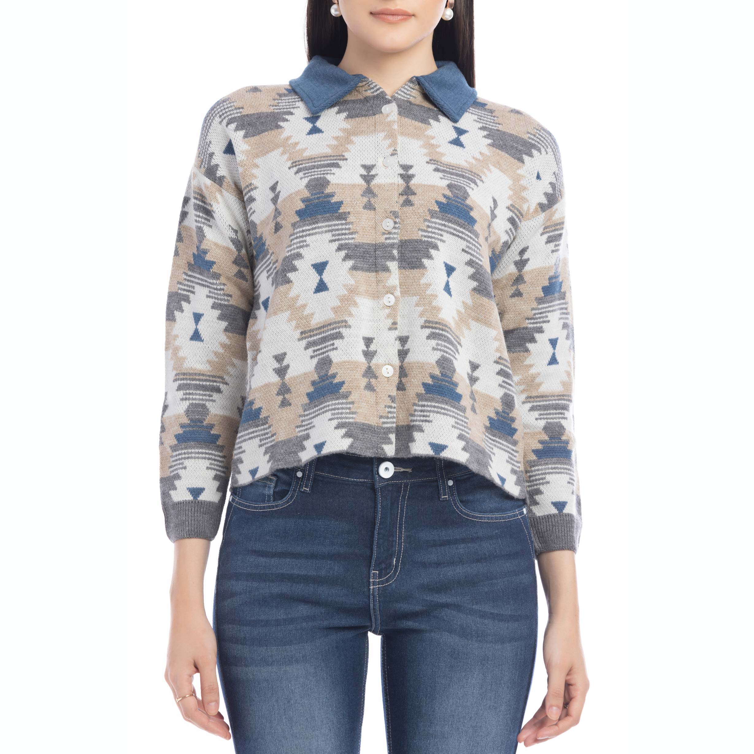Raign Button Front Shacket Sweater - Myra USA