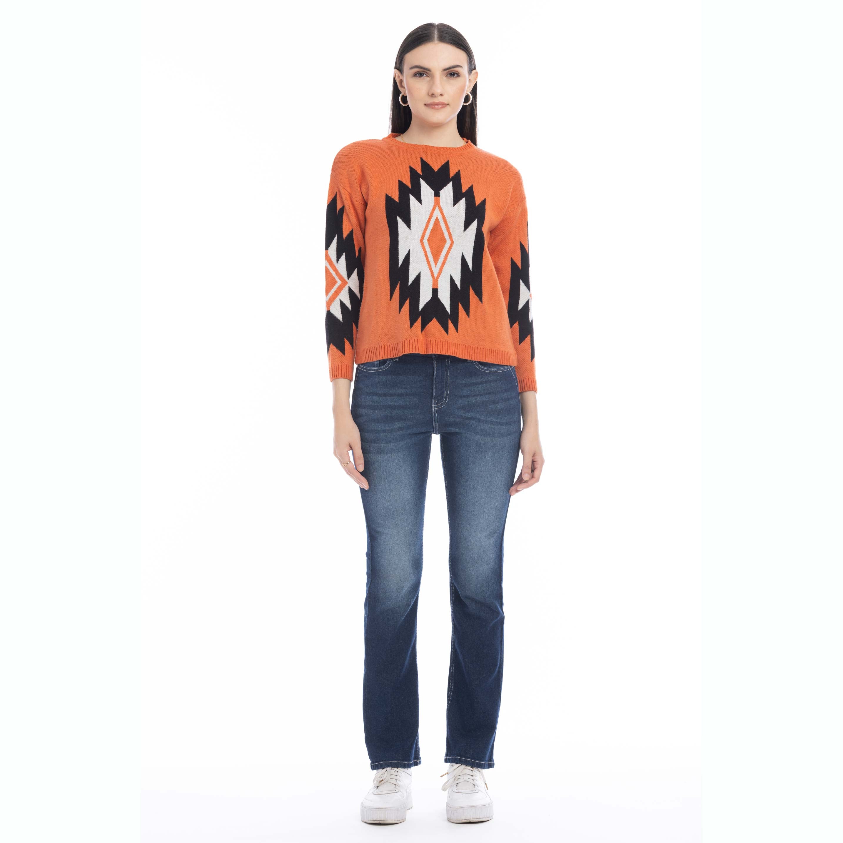 Rosemary Plains Geometric Print Sweater - Myra USA