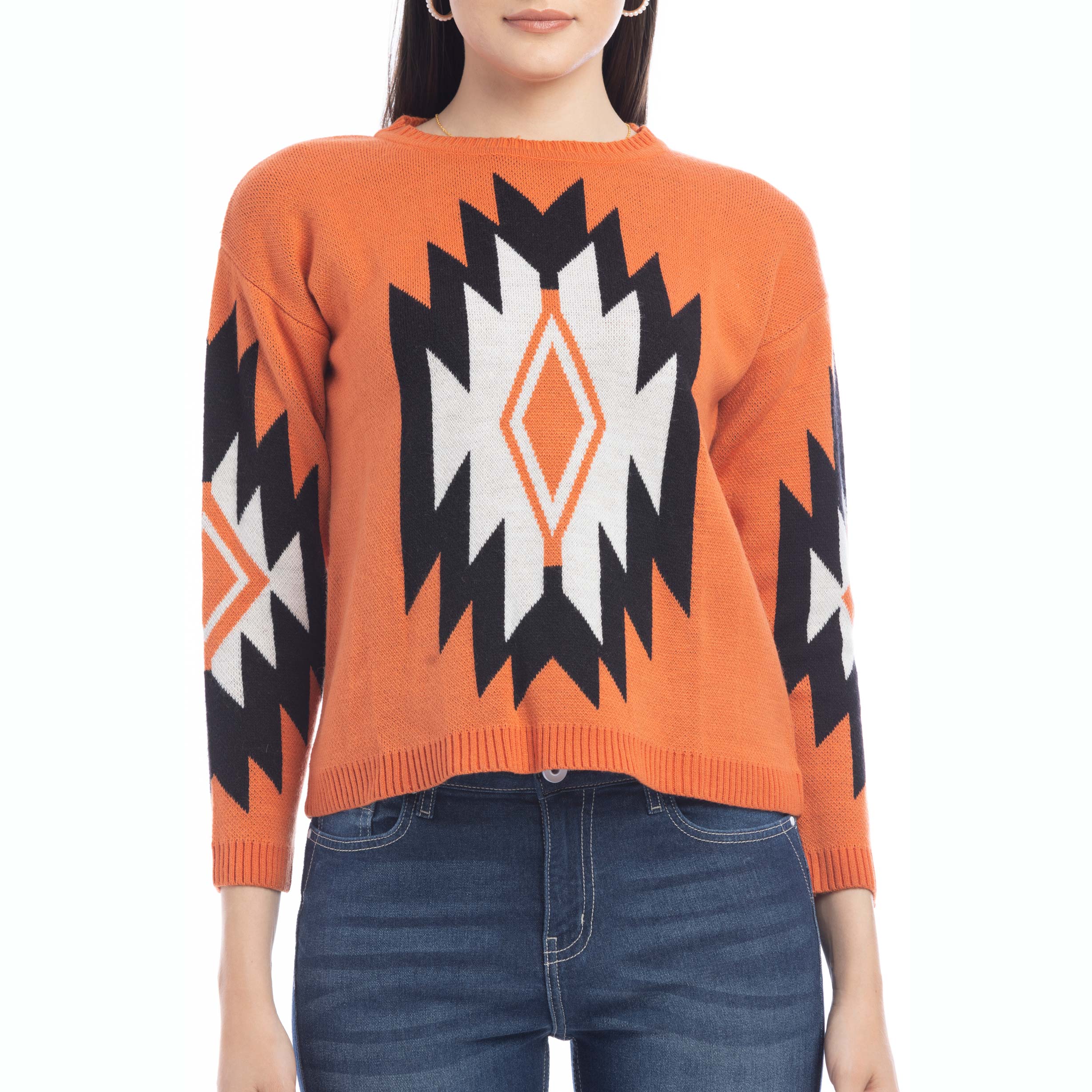 Rosemary Plains Geometric Print Sweater - Myra USA