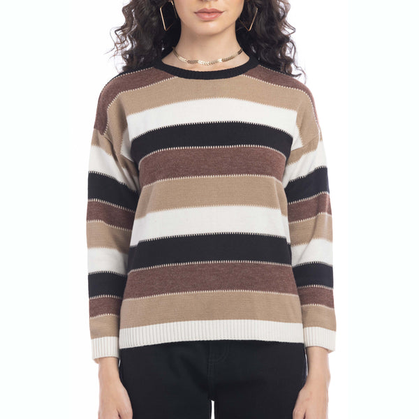 Raelyn Mocha Stripes Sweater