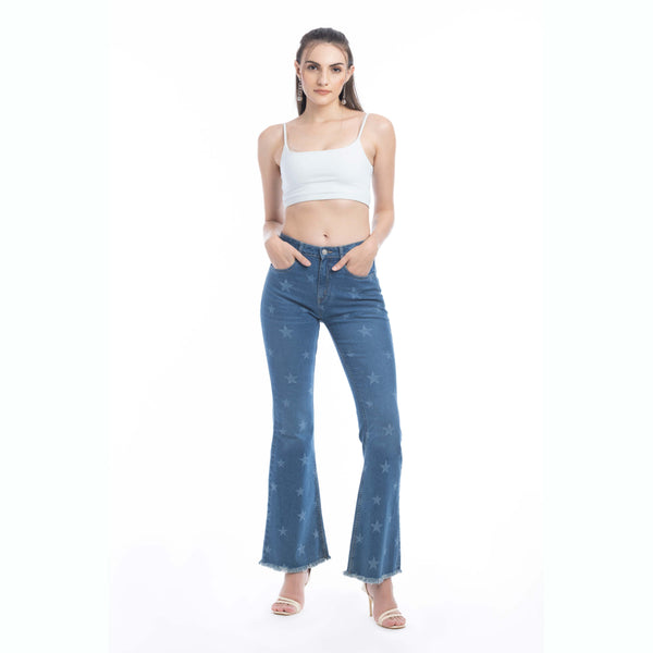 Shiloh Stars Flared Leg Jeans - Myra USA