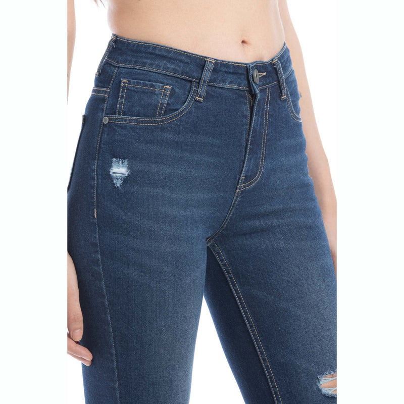 Jordan Distressed Frayed Hem Flared Jeans